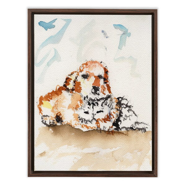 Dog and Kittens - Framed Canvas Wraps