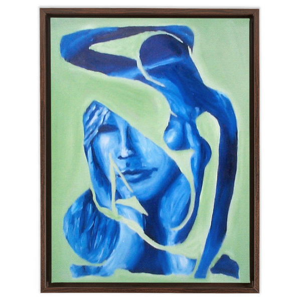 Blue Boo - Framed Traditional Stretched Canvas