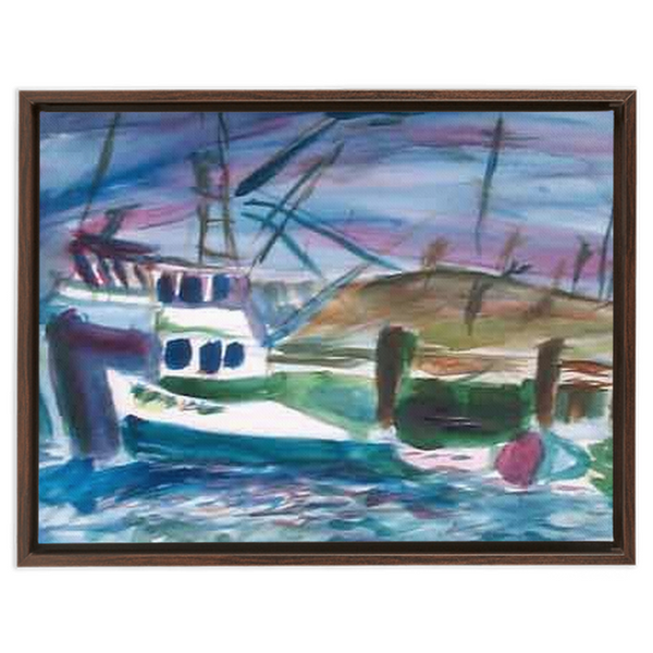 The Docks of San Pedro - Framed Traditional Stretched Canvas