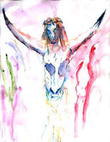 Letter sized signed glossy print - Bullhead Crucifixion