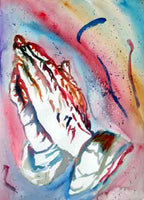 Letter sized signed glossy print - Praying Hands