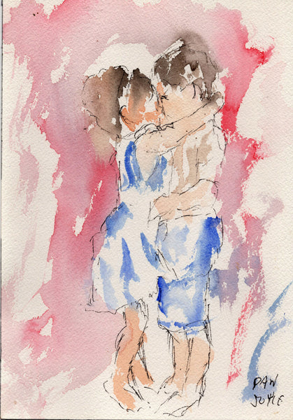 Original watercolor painting - Young Love - Dan Joyce art
