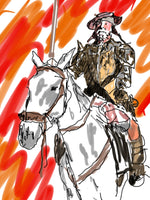 Signed iPad drawing and print - Don Quixote - Dan Joyce art