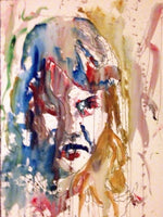 Open edition watercolor print of Sylvia Plath signed by artist - Dan Joyce art