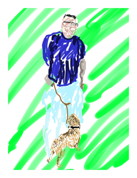 Drawings by Dan - Man and His Dog - Dan Joyce art