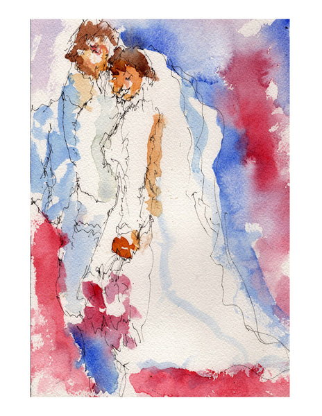 original watercolor painting - wedding - Dan Joyce art