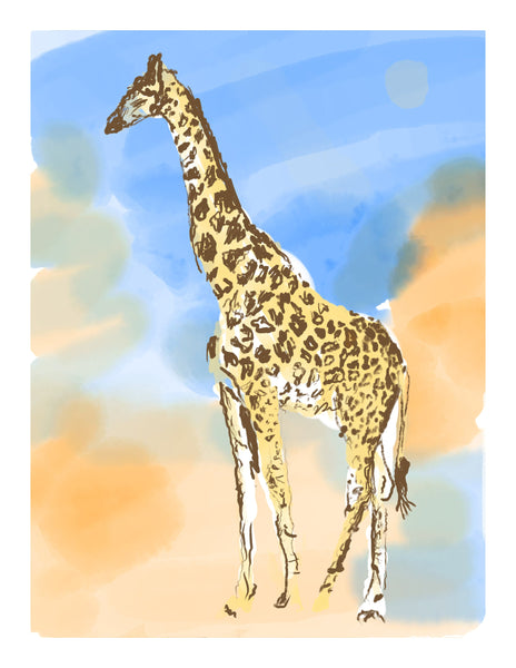 George the Giraffe - signed children's book print - Dan Joyce art