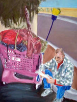 Original 30x40 inch oil painting on canvas by Dan Joyce - The Homeless Series - Bo - Dan Joyce art