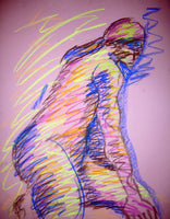 Signed original life drawing pastel sketch on toned paper - Nude #20 - Dan Joyce art