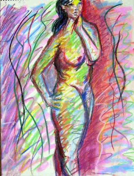 Nude life drawing pastel sketch signed original #6 - Dan Joyce art