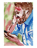 Original signed watercolor painting - Desperate on the Phone - Dan Joyce art